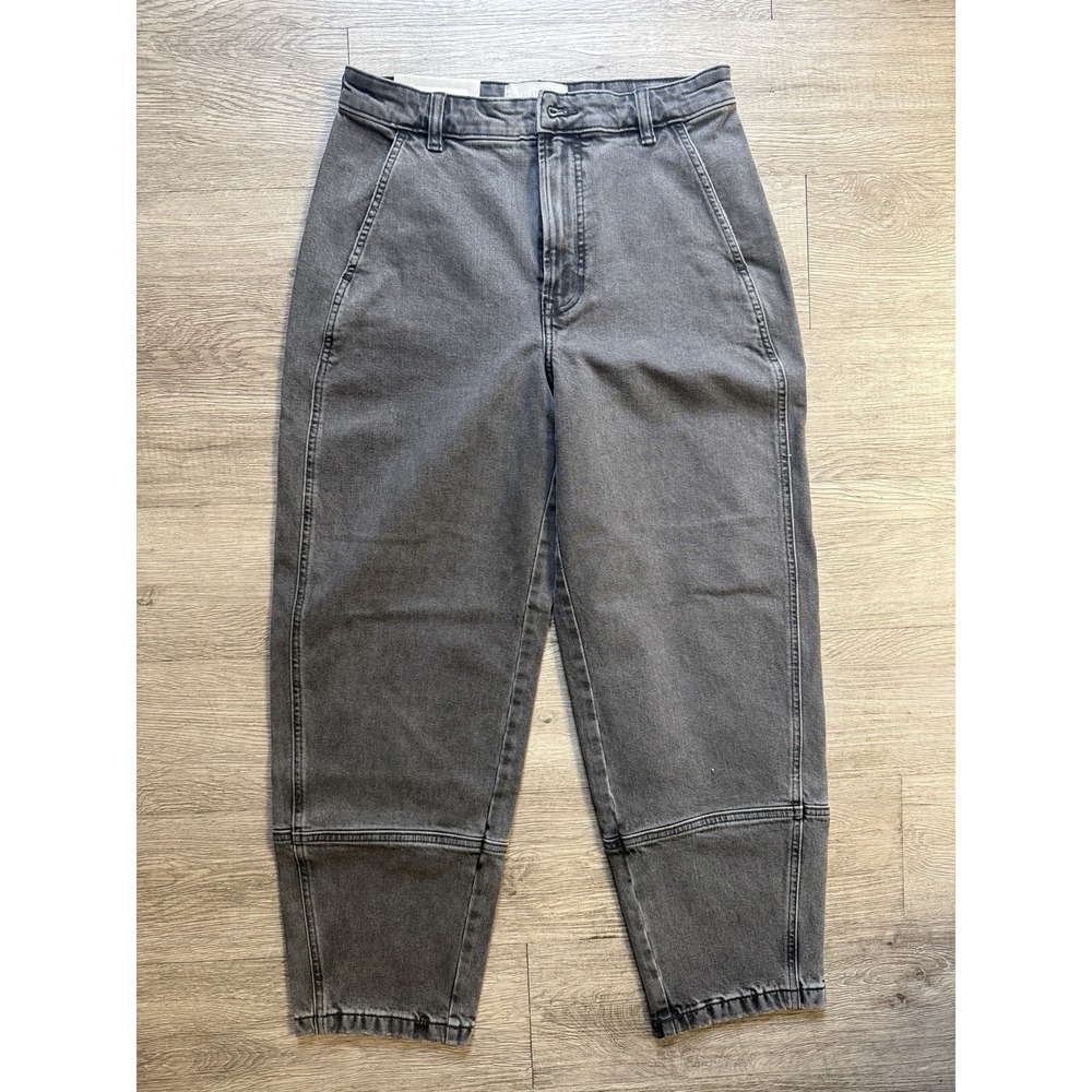 NWT Everlane The Utility Barrel Jean Washed Blk Organic Cotton High Rise Size 29